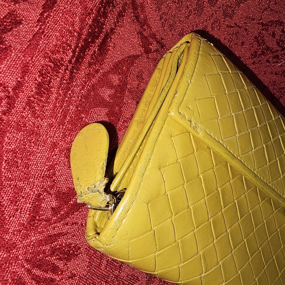 Bottega Veneta Yellow Woven Leather Clutch Continental Wallet - Picture 2 of 15